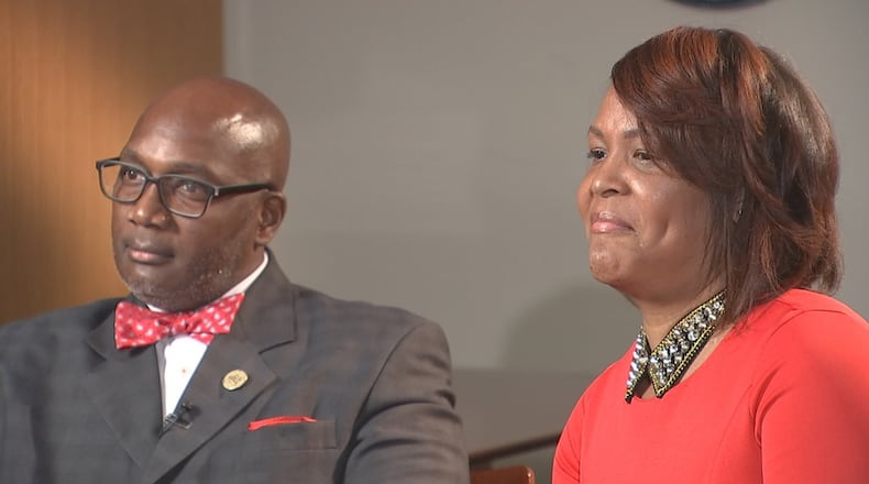 DeKalb County Commissioner Greg Adams and his wife Jacqueline Adams. WSB-TV 2017 Photo