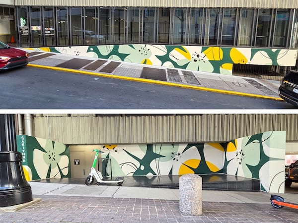 Composite photos of Sanithna Phansavanh's murals.