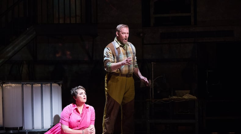 Melody Moore performs as Senta and Jay Hunter Morris performs as Erik in the Atlanta Opera’s production of “The Flying Dutchman.” CONTRIBUTED BY JEFF ROFFMAN