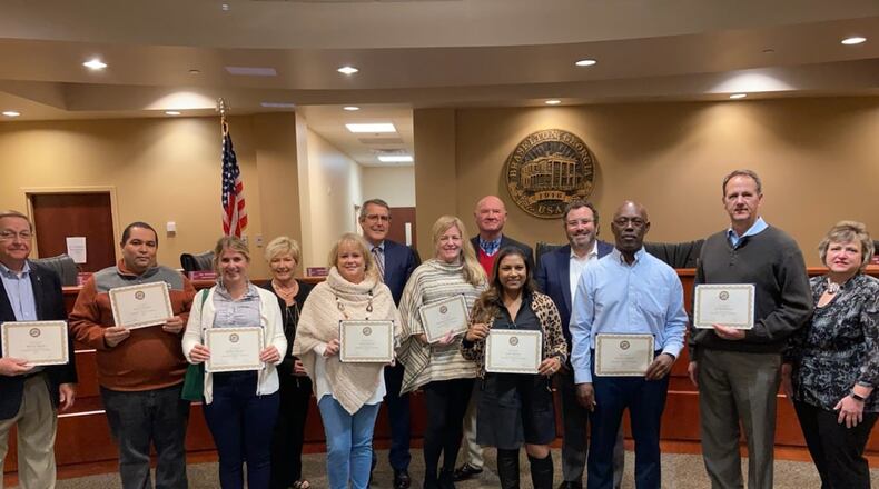 Braselton Mayor Bill Orr and the town council congratulated 8 Braselton citizens for completing the requirements for the rigorous, six-month curriculum to graduate as the eleventh Braselton Citizens Academy in Nov. 2021. COURTESY TOWN OF BRASELTON