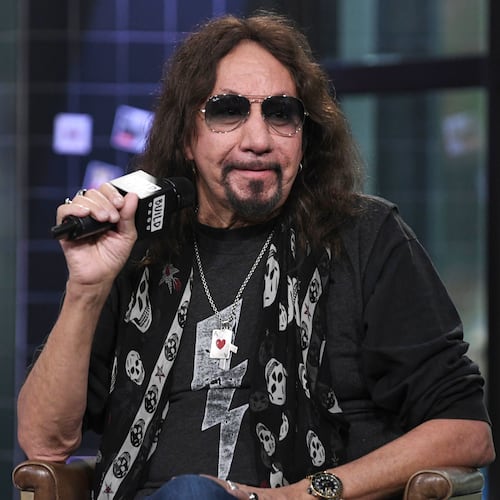 FILE - Ace Frehley participates in the BUILD Speaker Series to discuss his album "Spaceman" in New York on Oct. 16, 2018. (Photo by Evan Agostini/Invision/AP, File)