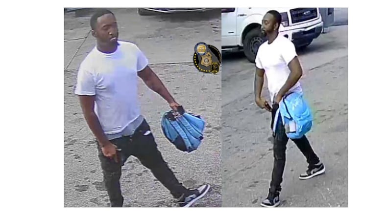 DeKalb County police released photos of a man suspected of shooting two people at a Shell gas station on Glenwood Road.
