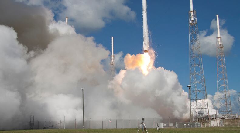 The SpaceX Falcon 9 rocket and Dragon spacecraft lifts off from Space Launch Complex 40 at the Cape Canaveral Air Force Station in Cape Canaveral, Fla., last June. The rocket carrying supplies to the International Space Station broke apart shortly after liftoff. AP/John Raoux