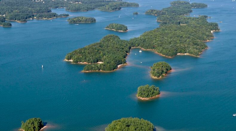 Aerial photos of Lake Lanier in the Chattahoochee River basin. AJC/David Tulis