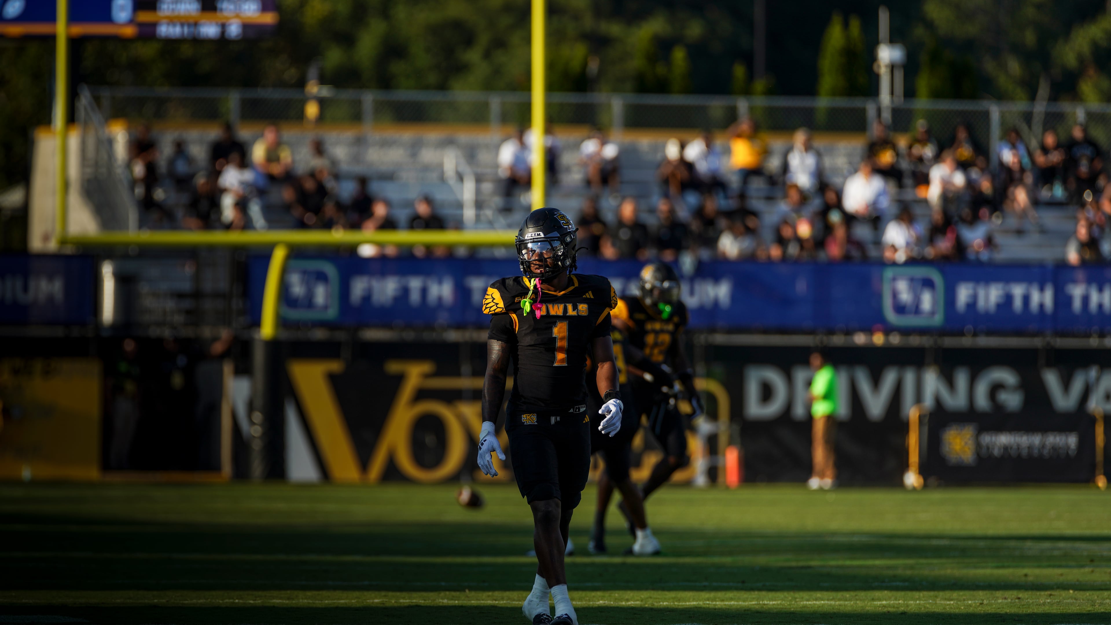 JeRico Washington Jr., here against Merrickmack on Sept. 13, 2025, was a preseason All-Conference USA selection. (Courtesy of Dave Williamson/Kennesaw State Athletics)