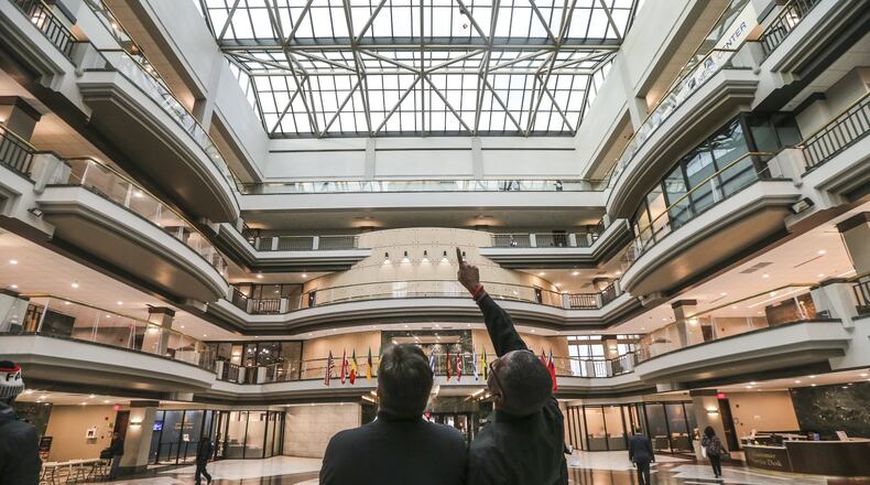 March 23, 2018 Atlanta: Employees at Atlanta City Hall were handed instructions as they come through the front doors to not turn on computers or log on to their workstations on Friday March 23, 2018. Friday's action comes as city officials are struggling to determine how much sensitive information may have been compromised in a Thursday cyber attack. The city has also received demands that it pay a ransom of an unspecified amount, officials confirmed. But officials had yet to make a determination if it would pay the ransom. Hartsfield-Jackson International took down the wi-fi at the world's busiest airport after a cyber attack on the city. The Atlanta airport's website said after the cyber attack that security wait times and flight information may not be accurate. JOHN SPINK/JSPINK@AJC.COM