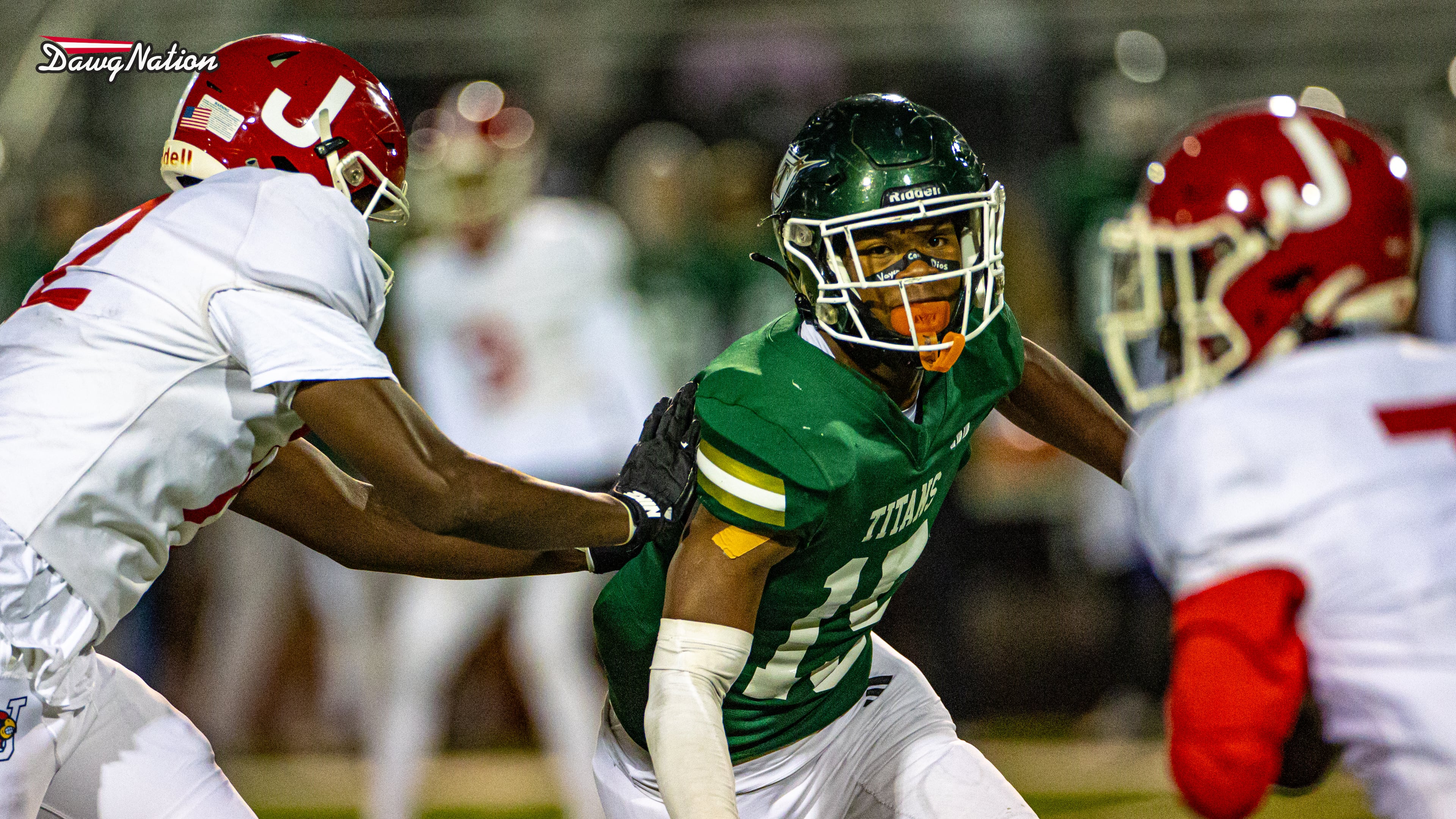 5-star EDGE DJ Jacobs is a major target for UGA in the 2027 class. He's the son of former DL standout David Jacobs from the Mark Richt era. Richt is actually DJ's godfather. (Jeff Sentell/DawgNation)