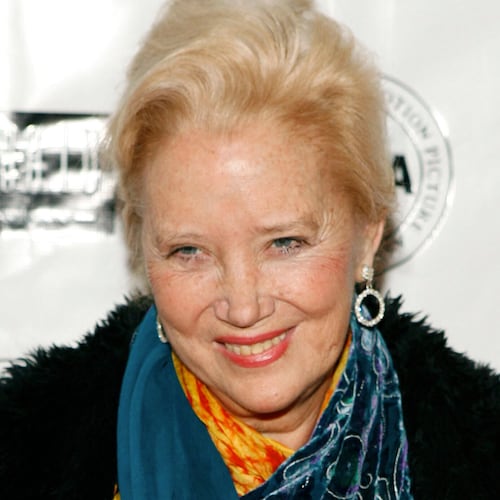 FILE - Sally Kirkland arrives at the Multicultural Motion Picture Association annual Oscar week luncheon in Beverly Hills, Calif., on Feb. 22, 2008. (AP Photo/Matt Sayles, File)