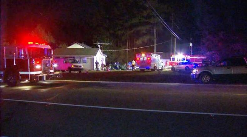 A crash in Rockdale County left two people dead Thursday night. (Credit: Channel 2 Action News)