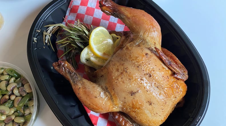 Beer Can Cornish game hen tops the picnic for two menu for pick up at Gunshow.
Courtesy of Bob Townsend