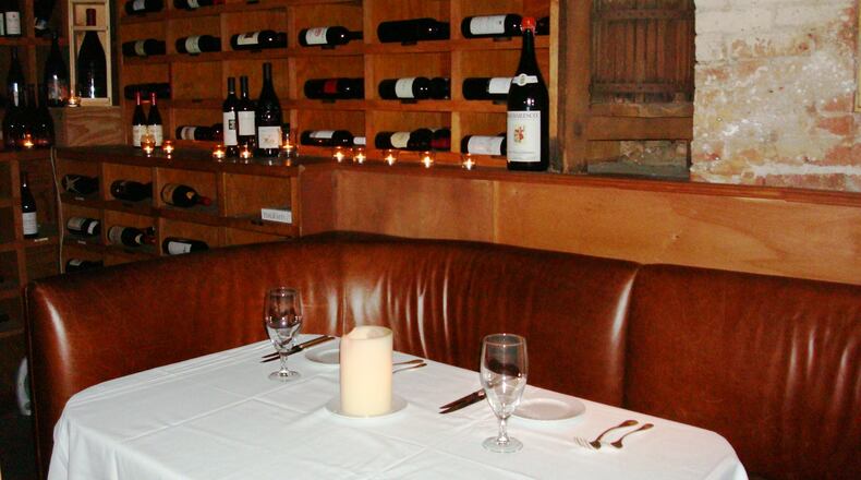 Aria's wine cellar table