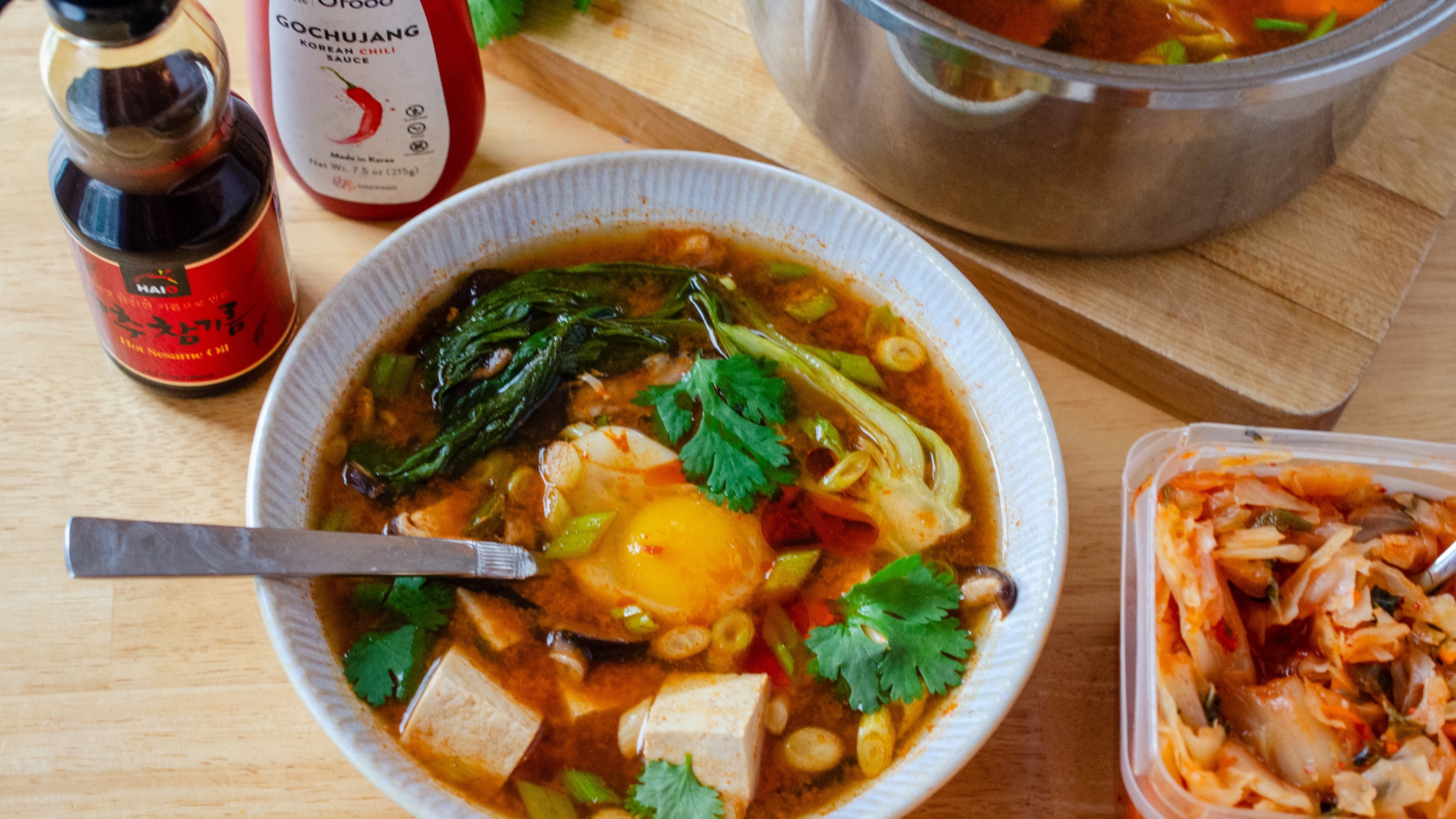 Make "takeout" at home with this quick and easy recipe for Korean-Inspired Spicy Tofu Hot Pot. (Courtesy of Virginia Willis)