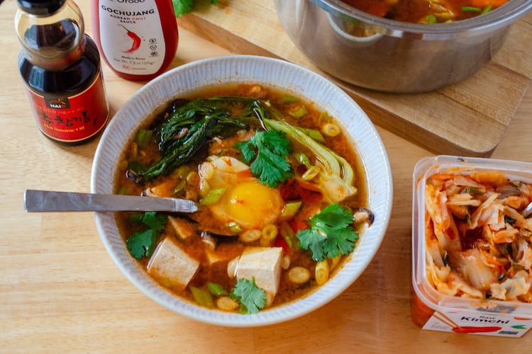 Make "takeout" at home with this quick and easy recipe for Korean-Inspired Spicy Tofu Hot Pot. (Courtesy of Virginia Willis)
