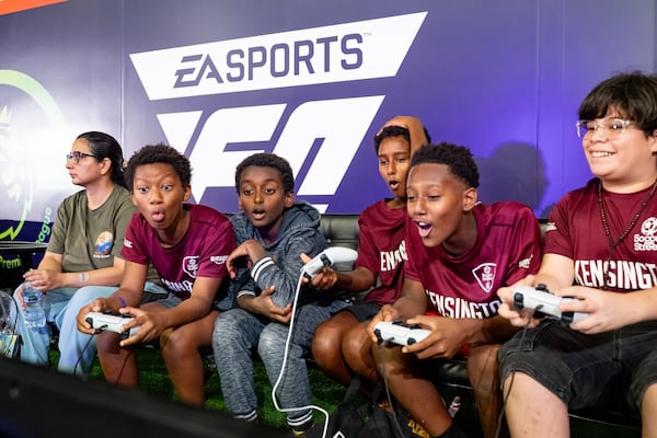 Roughly a thousand soccer fans and gamers gathered for the ePremier Fan Festival at Mercedes-Benz Stadium on Saturday, Aug. 2, 2025. (Ben Hendren for the AJC)
