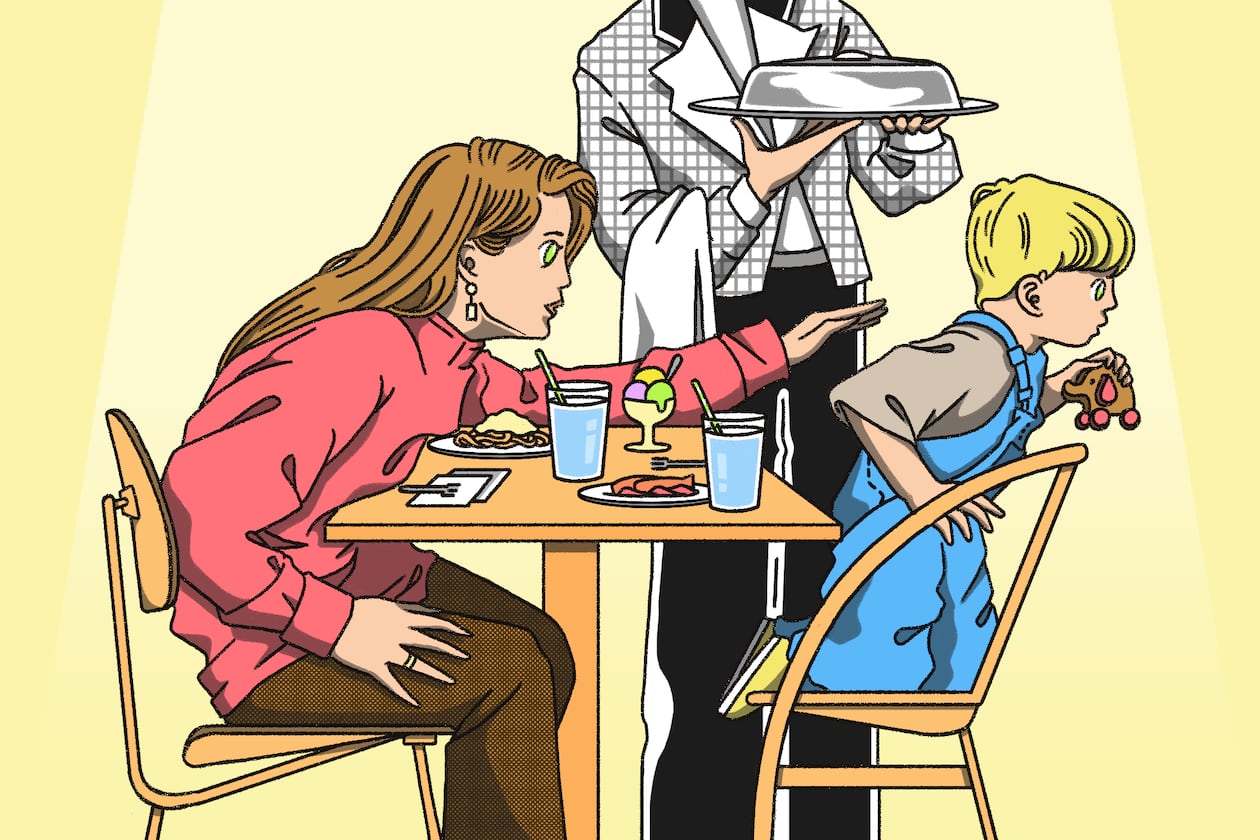 Taking children to restaurants is OK, even at fine-dining establishments, but parents can follow these insider tips to make the evening enjoyable for them, their kids, restaurant staff and other diners. (Illustration: Broly Su/AJC)