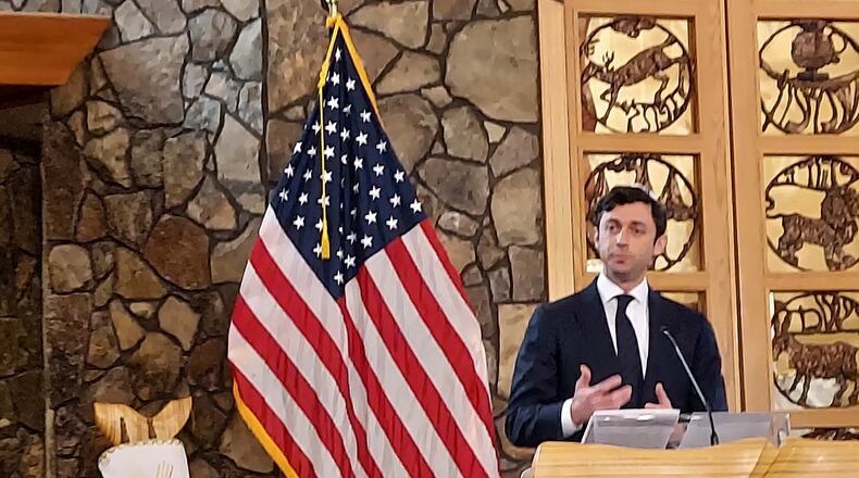 U.S. Sen. Jon Ossoff speaks at Temple Emanu-El in Sandy Springs on Yom Kippur.