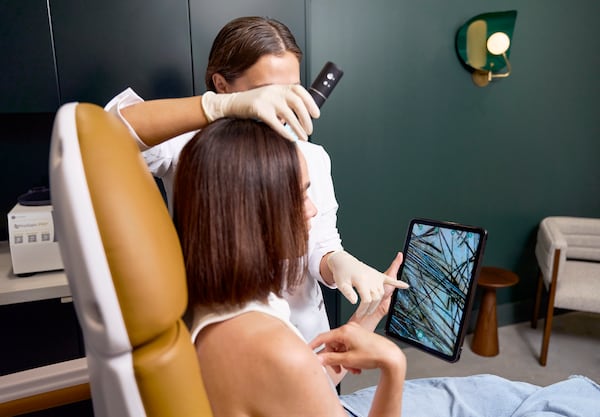 A scalp analysis at Great Many helps identify thinning, spacing and dormant follicles as part of a personalized treatment plan. (Photo courtesy of Great Many)