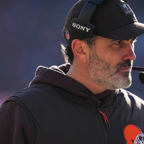 FILE - Cleveland Browns head coach Kevin Stefanski reacts during an NFL football game against the Cincinnati Bengals, Jan. 4, 2026, in Cincinnati. (AP Photo/Jeff Dean, File)