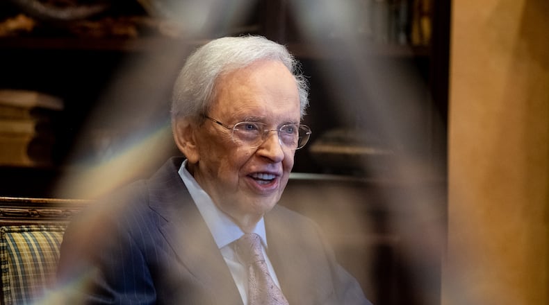 The Rev. Charles Stanley, shown at the In Touch Ministries offices in Doraville on October 1, 2020,  talks about his future plans after stepping down as senior pastor at First Baptist Church of Atlanta. He served there more than 50 years. Ben Gray for the Atlanta Journal-Constitution