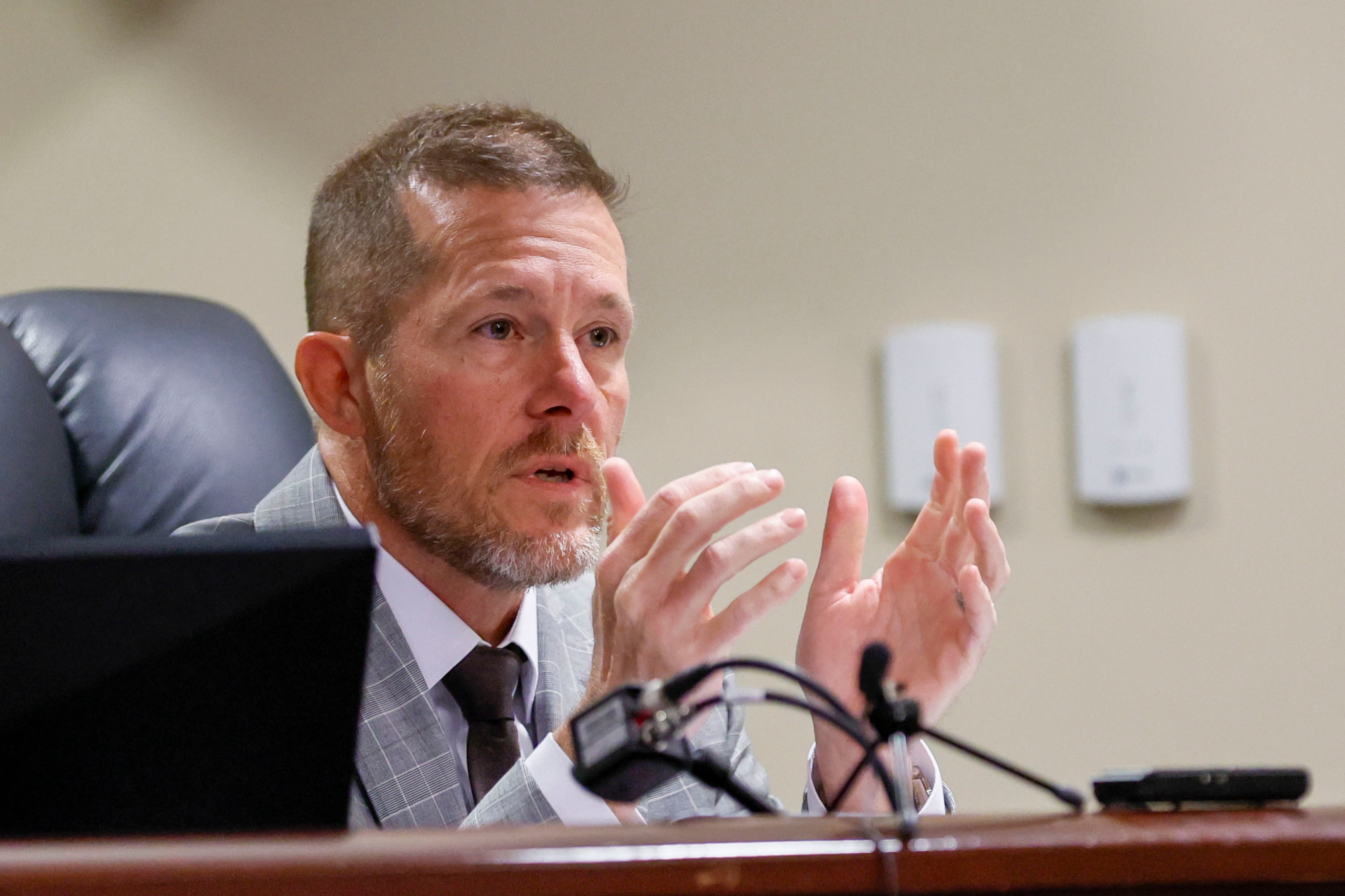 Barrow County Superior Court Judge Nicholas Primm presided over the case of Colin Gray, the father of Apalachee High School shooting suspect Colt Gray, decided to import a jury from Hall County for the September trial.
(Miguel Martinez / AJC)