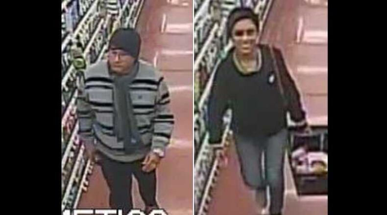 Police in Johns Creek are looking for two suspects who have pickpocketed multiple victims in several Kroger's in metro Atlanta.