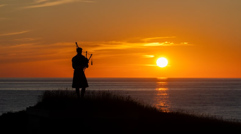 The haunting sound of bagpipes will fill the air at the Celtic Colours International Festival on Cape Breton Island in Nova Scotia in October.
Courtesy of Cabot Cape Breton