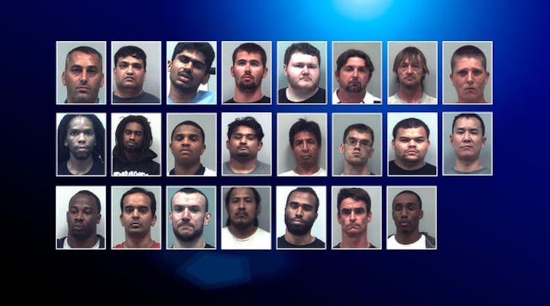 Suspects arrested in the GBI’s Operation Spring Cleaning underage sex sting in Gwinnett County last month.