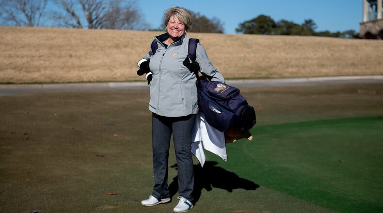 Debbie Blount is a member of the Reinhardt University golf team. (Photo by Kate Awtrey)