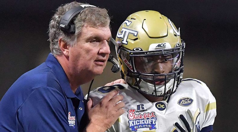 Jackets coach Paul Johnson and QB TaQuon Marshall