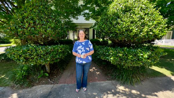 Kay Morrill says she thinks the county was better off economically when Donald Trump was president. “The price of just going to the grocery store anymore is horrendous,” she said. (Joe Kovac Jr. / AJC)