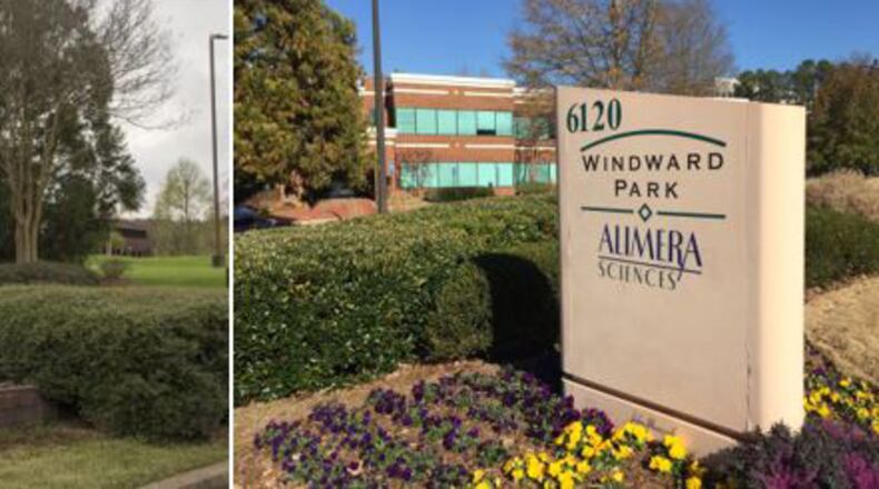 Signage for MiMedx and Alimera Sciences. (AJC file photos)