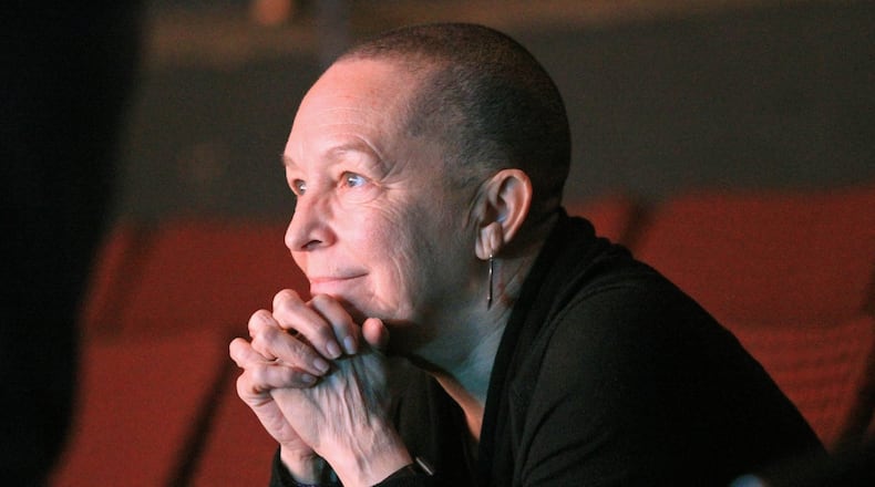 Author and playwright Pearl Cleage watches a dress rehearsal of her play “What I Learned in Paris” at the Alliance Theatre in 2012.