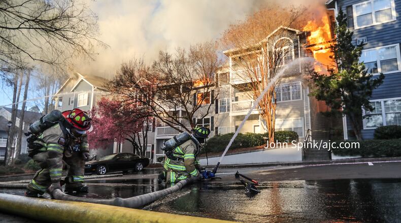 Crews battled a blaze at the MAA Brookhaven complex off Caldwell Road for the second time in less than 12 hours.