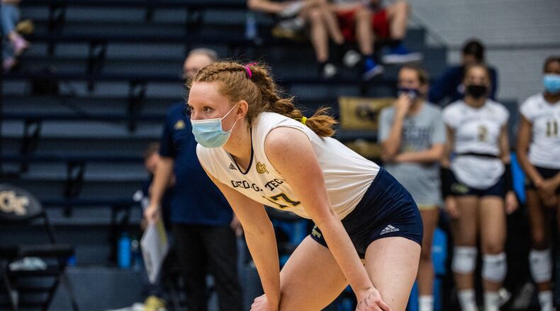 Georgia Tech outside hitter Julia Bergmann. (Danny Karnik/Georgia Tech Athletics)
