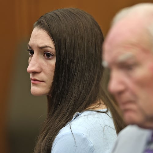 Lindsay Clancy and attorney Kevin Reddington watch as Judge William Sullivan tells the jury to keep discussing a possible verdict after jurors said for a second time they couldn't agree whether Lindsay Clancy was criminally responsible for killing her three children in 2023, Wednesday, Sept. 2, 2026, in Plymouth, Mass. (Greg Derr/The Patriot Ledger via AP, Pool)