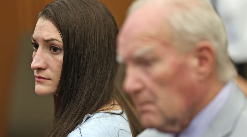 Lindsay Clancy and attorney Kevin Reddington watch as Judge William Sullivan tells the jury to keep discussing a possible verdict after jurors said for a second time they couldn't agree whether Lindsay Clancy was criminally responsible for killing her three children in 2023, Wednesday, Sept. 2, 2026, in Plymouth, Mass. (Greg Derr/The Patriot Ledger via AP, Pool)