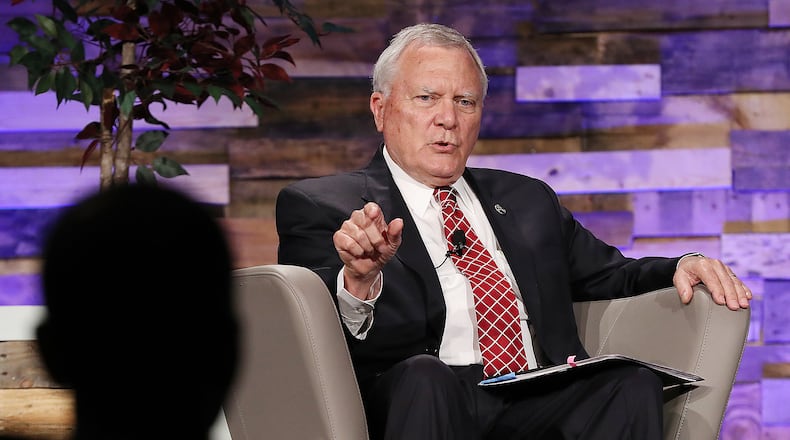 Gov. Nathan Deal is shown here promoting his Opportunity School District in East Point last fall. Voters rejected the OSD, but a House bill attempts a stripped-down and less invasive OSD. Curtis Compton /ccompton@ajc.com