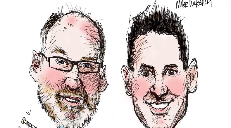 Thanks to two-time Pulitzer Prize winner Mike Luckovich who did this as a favor and for no compensation. I owe him a latte.