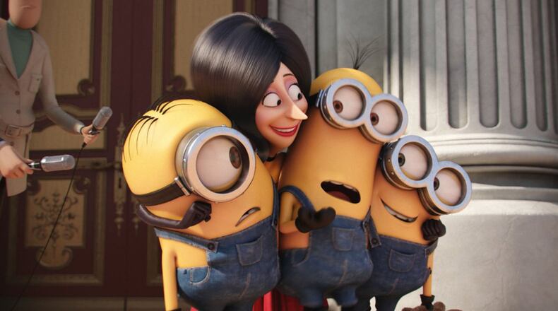 In “Minions,” the Minions do the evil bidding of Scarlett Overkill. (Photo courtesy Universal Pictures/TNS)