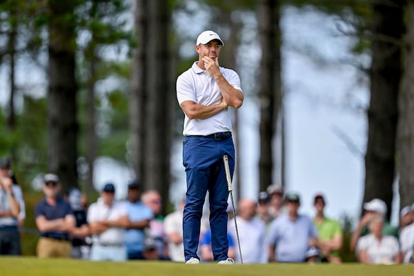 Northern Ireland's Rory McIlroy on day four of the Scottish Open 2025 at The Renaissance Club, North Berwick, Scotland, Sunday July 13, 2025. (Malcolm Mackenzie/PA via AP)