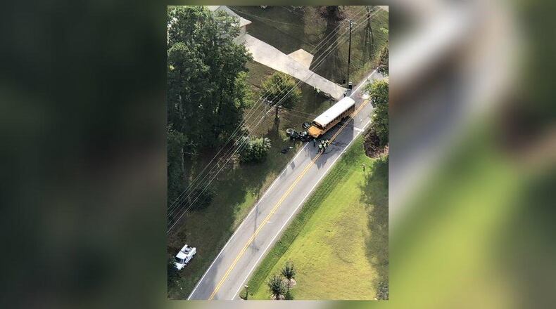 Three people, including two teenagers, were hurt in the crash.