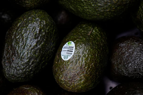 Avocados for sale are displayed at a grocery store in San Francisco, Wednesday, March 5, 2025. (AP Photo/Jeff Chiu)