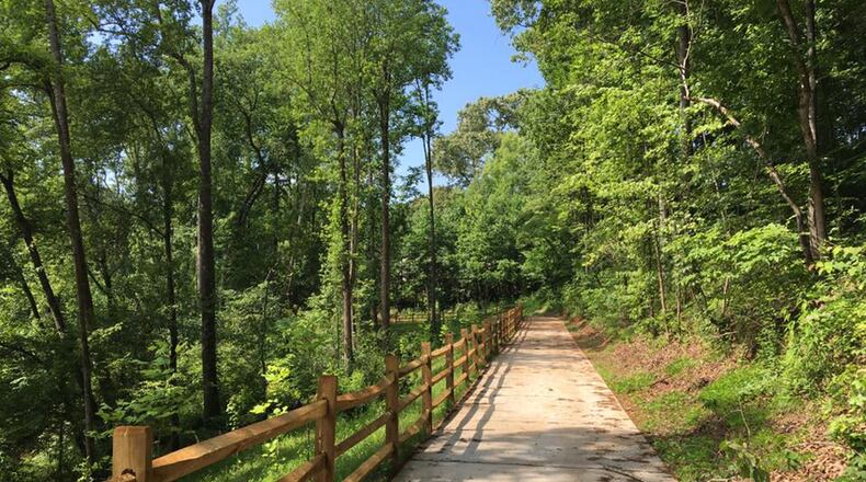 The Greenprints Plan calls for a network of trails like this in and around Woodstock. One of them will be named for Mary Theresa “Tessa” Basford, a trail advocate and Woodstock City Council member who died of cancer in October 2014. GREENPRINTS ALLIANCE