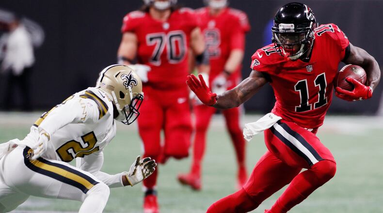 Falcons wide receiver Julio Jones was named to his fifth Pro Bowl team on Tuesday.    BOB ANDRES  /BANDRES@AJC.COM