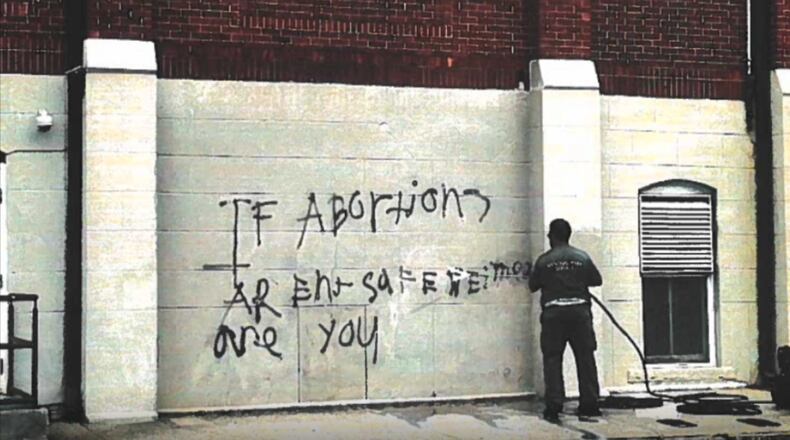 The heritage sanctuary of Ebenezer Baptist Church was vandalized July 3.