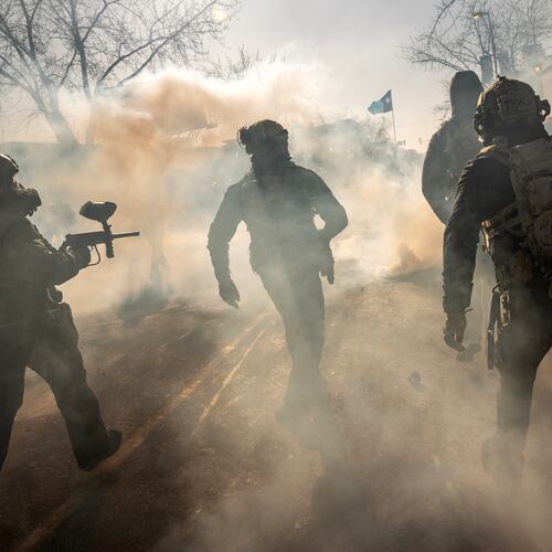 Federal agents deploy tear gas as they confront protestors in Minneapolis, near the intersection of 26th Street and Nicollet Avenue in Minneapolis, where federal law enforcement agents shot a person earlier on Saturday, Jan. 24, 2026. The shooting two weeks after an ICE agentÕs killing of Renee Good prompted escalating clashes between law enforcement and protesters. (David Guttenfelder/The New York Times)