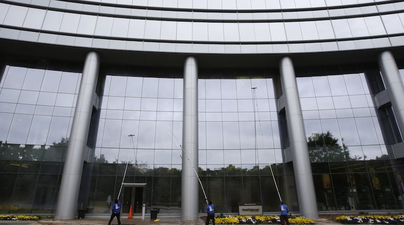 Newell Brands’ former Sandy Springs headquarters in a 2013 photo. The company, previously Newell Rubbermaid, moved its headquarters to Hoboken, N.J., earlier this year. BOB ANDRES / BANDRES@AJC.COM