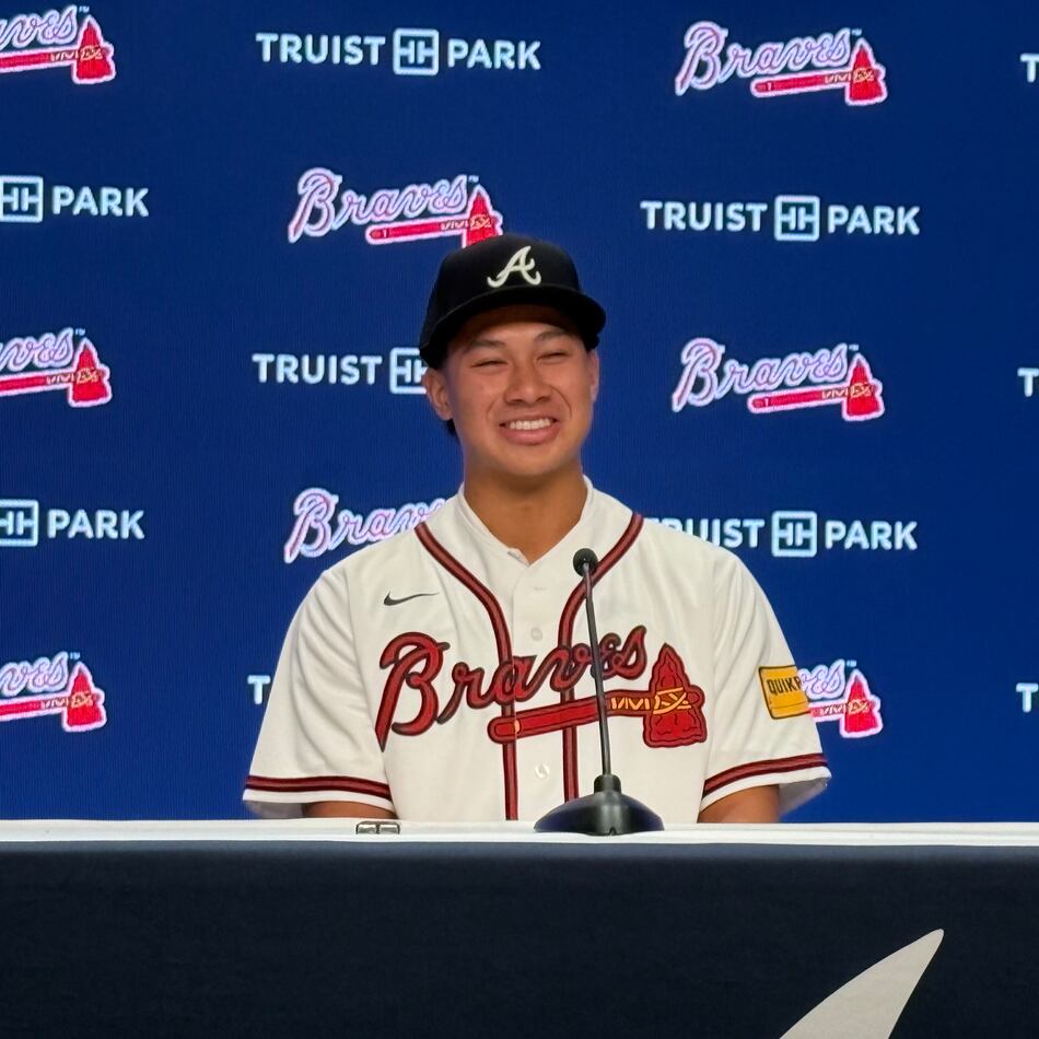 Tate Southisene was the Braves' first-round pick in 2025. (Ken Sugiura/AJC)