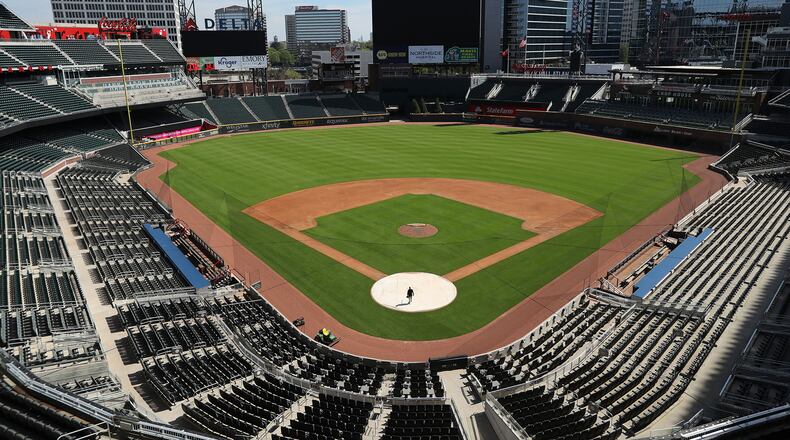 Truist Park was scheduled to be the site of this season's MLB All-Star game until Commissioner of Baseball Rob Manfred announced in early April that the event would be moved to Denver. (Curtis Compton/Atlanta Journal-Constitution)