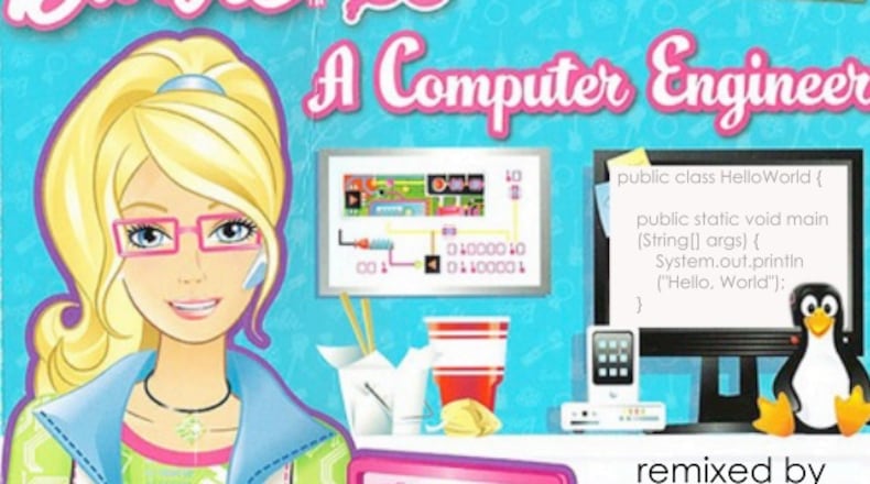 The cover of a "remix" of Mattel's "Barbie: I Can Be a Computer Engineer," done by Georgia Tech PhD student Casey Fiesler.
